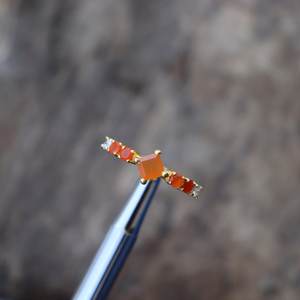 แหวนคาร์เนเลียนแท้ เรียบง่าย สามารถสวมซ้อนกันได้ ทำด้วยมือ เงินแท้ 925 ชุบทอง 14K ของขวัญวันเกิด/หมั้น - Product Image 5