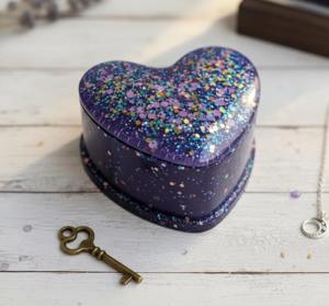 Boîte à bijoux en résine florale artisanale de qualité supérieure, organiseur décoratif pour bibelots, petit conteneur cadeau personnalisé en résine - Product Image 5