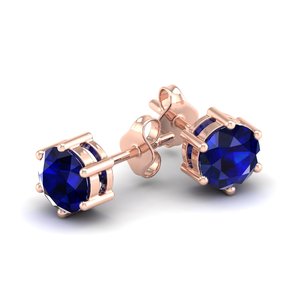 REYES New Arrival 925 Sterling Silver Moissanite <b>Screw</b> <b>Back</b> Stud <b>Earrings</b> Classic Round Cut 2Ct Blue Sapphire Gemstone Jewelry - Product Image 1