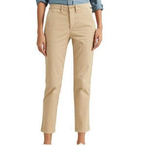 Pantalon décontracté pour femme, coupe slim, 100 % coton toile, léger, respirant, délavé à l'acide, jambe large, noir jais, avec poches latérales - Product Image 6