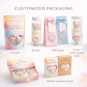 Bombas de Baño Herbales Orgánicas con Logotipo Personalizado, Etiqueta Privada, Bombas Efervescentes para Spa, OEM/ODM, Exportación a Granel, Fragancia y Color Personalizados, Bola de Baño en Forma de Corazón - Product Image 6