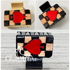 Checkered Handcrafted Genuine Cow Leather Mini Hair Claw <b>Clip</b> Hair Accessories Cute Fashionable Clamps for Girls Women Boutique - Product Image 1