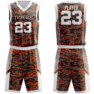 Uniformes de Baloncesto Personalizados Sublimados, de Malla Transpirable de Secado Rápido, 100% Poliéster, Antibacterianos y Ecológicos, sin Mangas - Product Image 1