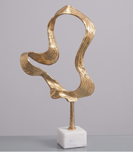 Cast Aluminum <b>Table</b> Sculpture Handmade Eco-Friendly Modern Design Gold Finish Abstract Religious Themes for Living Room Home - Product Image 4