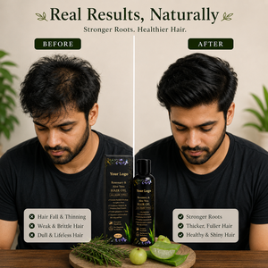 Aceite Capilar de Romero y Aloe Vera |   Aceite Herbal para el Crecimiento del Cabello, para el Cuidado de la Caída del Cabello, Nutrición del Cuero Cabelludo, Fortalecimiento del Cabello y Brillo Natural - Product Image 5