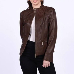 New Fashion Genuine Leather Coat Women Cropped Leather Jacket Bomber Wholesale Custom Logo New Fashionable High Quality Wear - Product Image 1