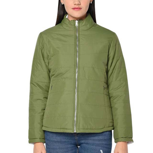 Vestes matelassées pour femmes à fermeture éclair, coupe ajustée, manches longues, de haute qualité, épaisses et tendance, manteaux d'hiver en duvet pour femmes - Product Image 1