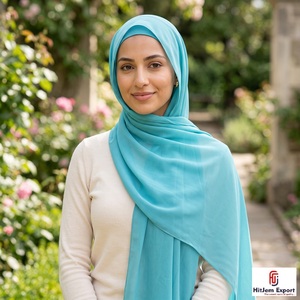 Premium Chiffon Hijab Scarf Pattern <b>Silk</b> Feel <b>Head</b> <b>Wrap</b> Custom OEM ODM Textile Manufacturer India - Product Image 4