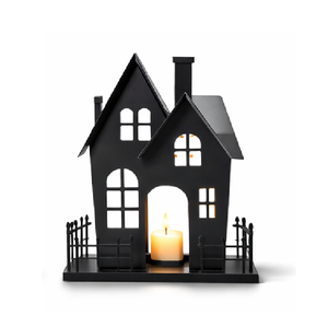 Superventas Portavelas de Casa de Hierro Metálico, Estilo Vintage Hueco, para Velas de Té, con Diseño de Casa Encantada - Product Image 3