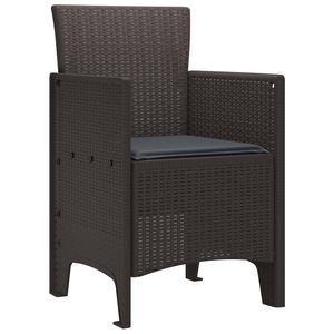 Juego de 4 sillas de jardín de polipropileno marrón de 20,87 x 19,29 x 33,46 pulgadas, duraderas y resistentes a la intemperie - Product Image 2