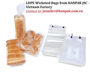 Excellente résistance à la déchirure LDPE matériel Wicket prix d'usine de sacs de boulangerie de qualité alimentaire de fabricant Hanpak du Vietnam - Product Image 6