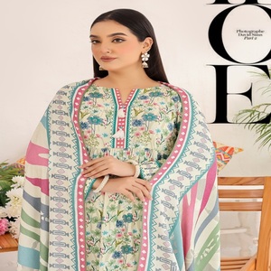 Kurta <b>Set</b> for Women-Whole Sale Pakistan and Indian Three Piece <b>Linen</b> Suits by Bin Hameed Salwar Kameez Dupata Indian Dress - Product Image 4