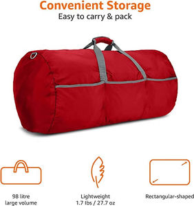 Sac de sport unisexe à prix abordable, rouge, en polyester, 40-55L, avec fermeture éclair, poignée souple, design uni décontracté, sangle réglable, durable - Product Image 3