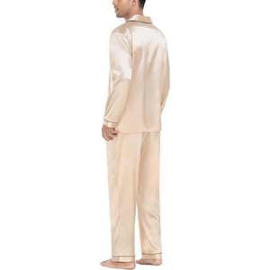 <b>Men</b> Night Suit Button Front Spread Collar Long Pants <b>Set</b> Drawstring Waist Soft Warm Winter Sleepwear - Product Image 2