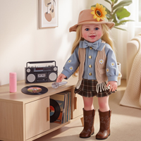 Muñeca Reborn de Vinilo Completo Yaney de 16 Pulgadas de Babeside, Niña con Cabello Rubio Largo y Rizado, Traje de Cantante Country, Muñeca Realista