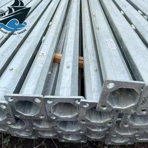 Poteau octogonal de haute qualité de 4 m pour lampadaire extérieur en acier pour l'éclairage extérieur des rues et des jardins, finition galvanisée à chaud - Product Image 1