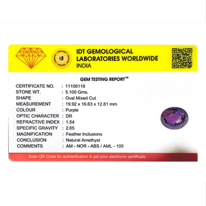 Natural Amethyst 25.5 Carat Certified Raw Purple Gemstone for Jewelry Making - Product Image 4
