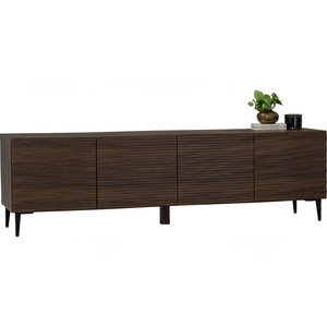 Luxury 1.8m Wood Media Bench Contemporary <b>Walnut</b> <b>TV</b> Cabinet with 4 Doors for Large Living Room and apartment daily use - Product Image 2