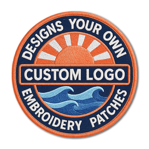 Custom High Density Embroidered Logo Patches Iron On Sew On Bulk Wholesale Badge for Apparel Uniforms <b>Hats</b> Bags - Product Image 1