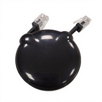 Cordon téléphonique rétractable TS08 de 2,4 m noir certifié RoHS pour téléphone fixe avec communication filaire