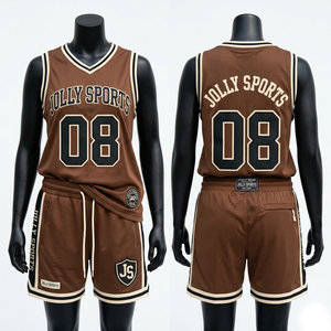 Women Basketball Jersey Short <b>Set</b> 180 GSM Breathable <b>Mesh</b> Polyester Brown Black Contrast Rib Panels Custom Print Women's <b>Sets</b> - Product Image 5