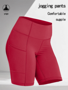 กางเกงโยคะเอวสูงระบายอากาศได้ดีสำหรับผู้หญิง 5 ชิ้น สไตล์ไบค์เกอร์ มีกระเป๋าเสริมสะโพก ไม่มีตะเข็บด้านหน้า - Product Image 4