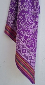 Purple Floral Hand Block Print Cotton <b>Sarong</b> Lightweight Cover Up Floral Scarf <b>Wrap</b> Resort Wear <b>Sarong</b> Boho Cover Up - Product Image 6