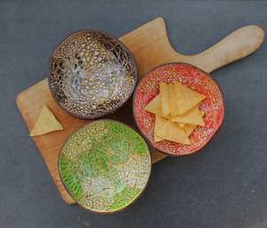 Tazón de madera de coco de cáscara de huevo creativo hecho a mano 500ml con cuchara diseñado a medida por el fabricante de Vietnam - Product Image 4