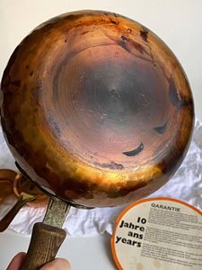 Olla de Cobre Redonda de Diseño Vintage con Tapa, Utensilios de Cocina de Metal Duradero con Asa de Aleación de Zinc - Product Image 3