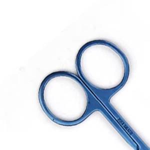 Ciseaux de manucure bleus en acier inoxydable avec lames droites et affûtées, manche rond pour le soin des ongles des adultes, style simple et durable - Product Image 5