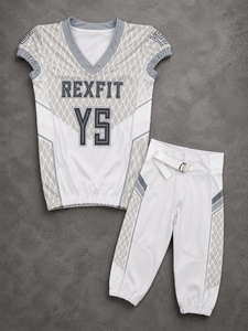 Conjunto de Uniforme de Fútbol Americano Unisex Rexfit, Pantalones y Camiseta con Estampado 3D Sublimado, Malla Transpirable, Cuello en V, Sin Mangas, Absorbe la Humedad - Product Image 4