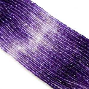 Cuentas facetadas de amatista africana natural de 3.5-4 mm, hilo de 13 pulgadas, cuentas de amatista de alta calidad para la fabricación de joyería. - Product Image 1