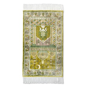 Dark Gold Viscose Modern Home <b>Prayer</b> Rug Luxury Muslim <b>Prayer</b> <b>Mat</b> High Pile Elegant for Daily Worship Eid Gift Sale - Product Image 6