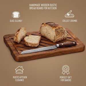 Planche à découper personnalisée en bois de teck, olivier, noyer, acacia, bambou, à grain de bois apparent - Product Image 2