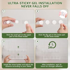 Grand porte-pailles en acrylique de 9,5 pouces, organisateur de gobelets réutilisables, rangement pour petits accessoires de cuisine, plateaux de rangement pour porte d'armoire - Product Image 3