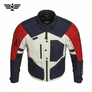Blouson de moto unisexe imperméable à blocs de couleur, manches longues, polyester 140g, toutes saisons, personnalisable, vêtements de course OEM - Product Image 3