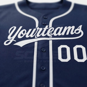 Maillot de baseball à prix imbattable, faible MOQ, 100 % polyester, antibactérien, respirant, séchage rapide, col en V, idéal pour l'entraînement et les matchs d'équipe - Product Image 4