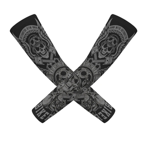 Manchons de cyclisme noirs imprimés crâne et aigle, anti-UV, unisexe, taille adulte, en polyester, impression par sublimation - Product Image 2