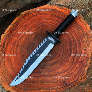 มีด RAM BO First Blood II Cinematic Warrior Knife แบบ DIY สำหรับเอาตัวรอด ทำด้วยมือ ใบมีดคงที่ เหล็กกล้าคาร์บอน ด้ามไม้ ของสะสมจากภาพยนตร์ - Product Image 4