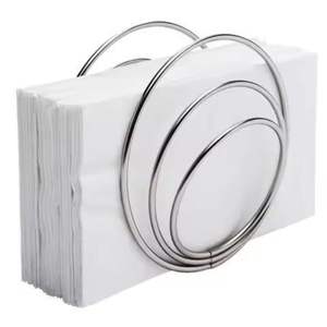 Porte-serviettes moderne en métal noir Arbre de Vie avec base en bois, distributeur vertical de mouchoirs en papier pour table de cuisine et restaurant - Product Image 6