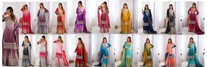 Ethnic Embroidered Salwar Kameez Kurti Set for <b>Wedding</b> Party Women Indian Pakistani Clothing - Product Image 4