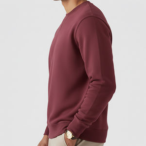 Sweat-shirt surdimensionné personnalisé en molleton épais 350 g/m² en coton/polyester pour homme, avec appliqué délavé à l'acide, imprimé et logo brodé, collection automne - Product Image 3