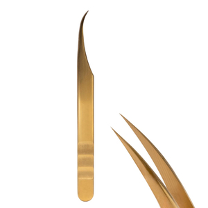 Pointed Stainless Steel Eyelash Tweezers Best Grip Manufacturer Fiber Tip 45 Degree Tweezers For Eyelash Extension - Product Image 1
