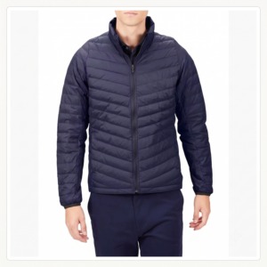 Veste matelassée légère bleu marine pour homme, col montant, fermeture éclair, manches longues, respirante et coupe-vent, idéale pour l'hiver - Product Image 2