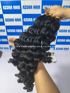 Wholesale price at Virgin Remy factory for natural black, Vietnamese, handcrafted, curly, soft waves, smooth, machine-made, doub - Product Image 3