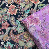 Tissu en crêpe lourd brodé, motif floral paisley teint, tissé, séchage rapide, respirant, poids moyen, pour vêtements