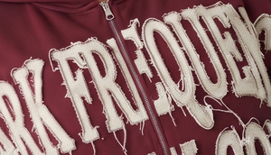<b>Women's</b> Premium Fleece Zipper Tracksuit Custom Distress Embroidery Hoodie <b>Jogger</b> Set Long Sleeve Heavyweight 400GSM Tracksuit - Product Image 6