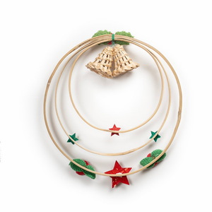 พวงหรีดหวายทรงกลมแบบรักษ์โลกจากเวียดนาม สำหรับตกแต่งประตูหน้าบ้านในช่วงคริสต์มาส - Product Image 3