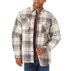 Chemises en flanelle à carreaux pour hommes, doublées de polaire en coton chaud, avec logo personnalisé Sherpa - Product Image 3