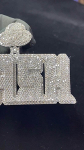 Colgante de Placa con Nombre de Moissanita Iced Out, Collar de Lujo Personalizado Estilo Hip Hop, Joyería de Dije para Hombres y Mujeres - Product Image 5